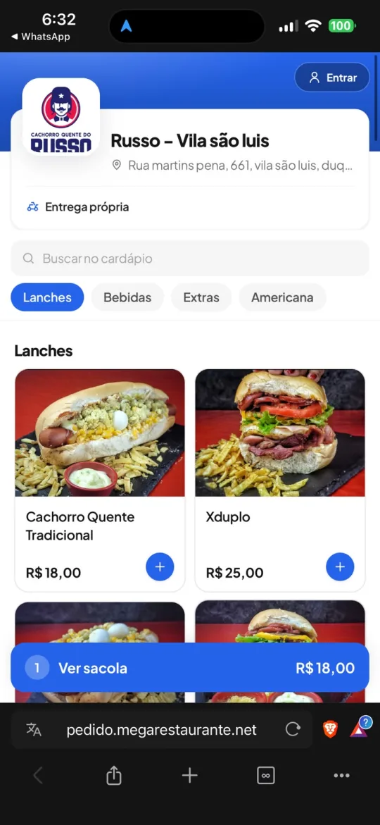 Programa de fidelidade no app de delivery do MegaRestaurante