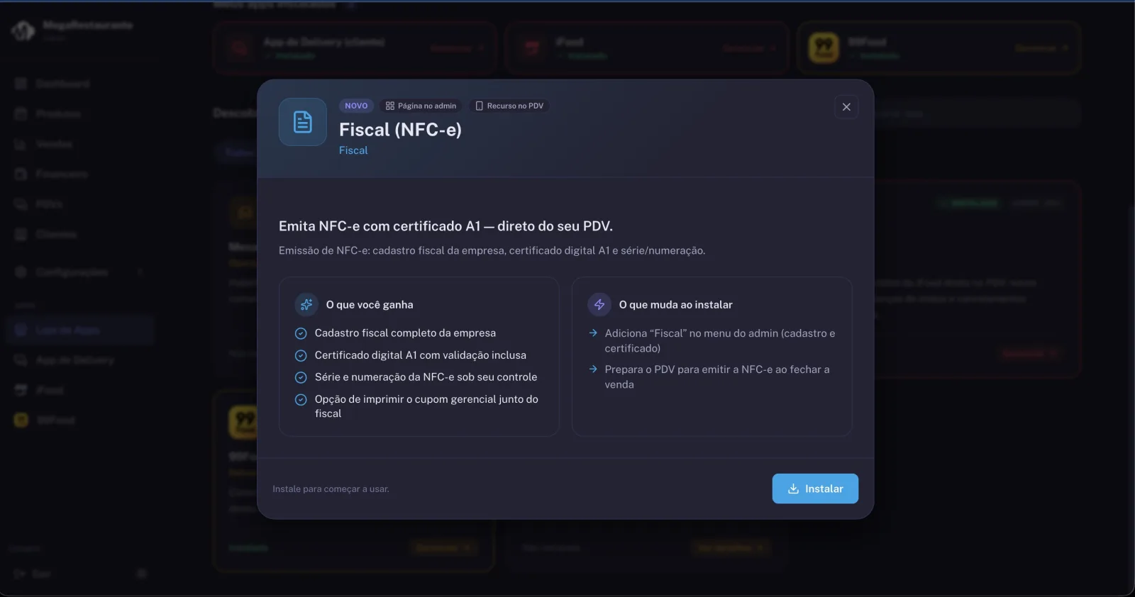 Venda com NFC-e emitida no MegaRestaurante